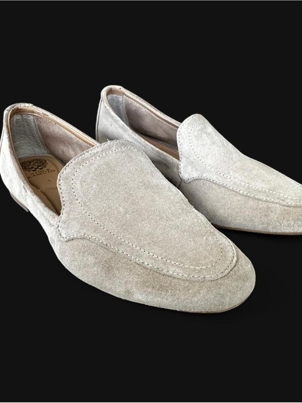 Vince Camuto Cream Suede Loafers